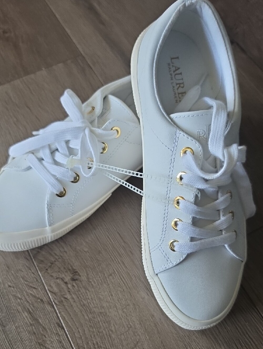 Lauren Ralph Lauren White Leather Sneakers - Picture 6 of 8